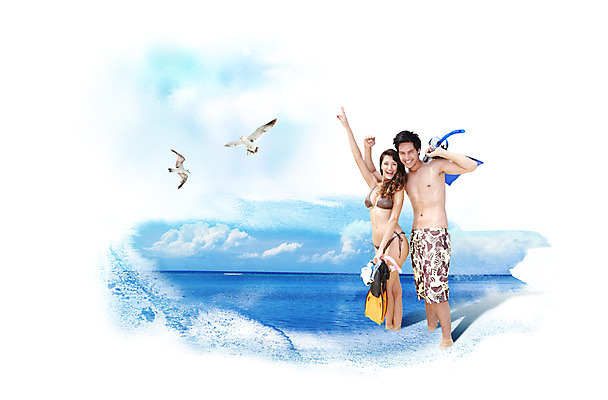 전신 PSD 서양인 외국인 동물 백인 구름 편집 편집이미지 커플 계절 여자 남자 수영복 바다 여행 갈매기 조류 하늘 휴가 서기 미소 웃음 들기 사람 풍경 손짓 20대 성인 해변 두명 여름 여름휴가 바캉스 비키니 손들기 수영 물안경 오리발 해수욕 청년만 성인만 이미지편집 자연요소 옷 관계 모션 표정 인종 청년 수상스포츠 수영용품 파일형식 여름_계절