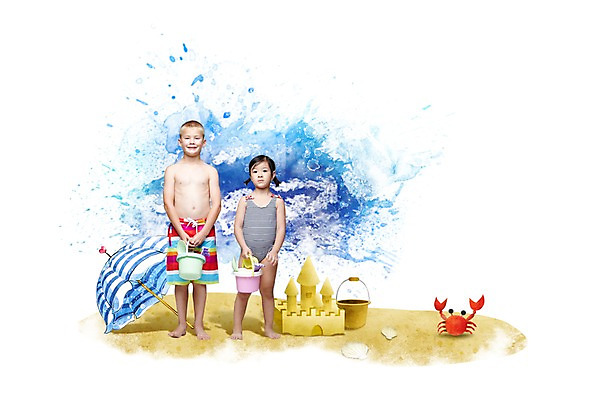 전신 PSD 동물 구름 편집 편집이미지 계절 여자 남자 수영복 어린이 모래 바다 여행 하늘 휴가 집게 서기 미소 웃음 들기 사람 풍경 소녀 소년 해변 두명 앞모습 여름 여름휴가 바캉스 모래사장 장난감 바구니 놀이용품 꽃게 게 파라솔 해수욕 모래성 소꿉놀이 어린이만 이미지편집 자연요소 옷 뷰포인트 모션 놀이 표정 갑각류 오브젝트 파일형식 여름_계절