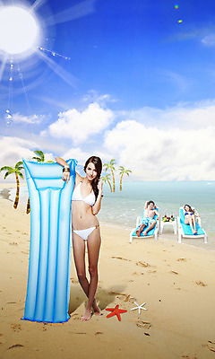 전신 PSD 서양인 외국인 나무 식물 백인 구름 편집 편집이미지 계절 여자 남자 수영복 음료 모래 바다 여행 의자 과일 탁자 하늘 휴가 불가사리 맥주 주류 서기 들기 사람 풍경 20대 성인 해변 세명 여름 여름휴가 바캉스 비키니 모래사장 야자수 눕기 햇빛 태양 반사 선베드 해수욕 튜브 청년만 성인만 이미지편집 자연요소 옷 가구 모션 극피동물 인종 청년 파일형식 여름_계절