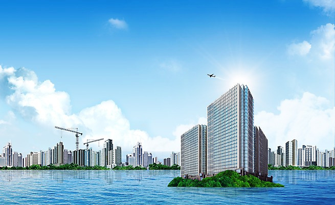 PSD 구름 편집 편집이미지 교통수단 교통 하늘 비행기 풍경 빌딩 사람없음 건물 3D 중장비 기중기 타워크레인 이미지편집 편집3D 자연요소 건축물 항공교통 대중교통 산업장비 디지털합성 파일형식