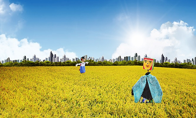 PSD 구름 편집 편집이미지 계절 하늘 논 풍경 빌딩 사람없음 건물 3D 가을풍경 농사 벼 가을 허수아비 들녁 이미지편집 편집3D 자연요소 건축물 농업 곡류 디지털합성 파일형식 가을_계절