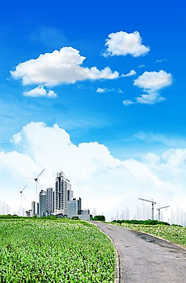 PSD 식물 구름 편집 편집이미지 길 하늘 거리 풍경 빌딩 사람없음 건물 도시풍경 3D 맑음 에너지 풀 풍력에너지 이미지편집 편집3D 자연요소 건축물 날씨 도시 그린에너지 디지털합성 파일형식