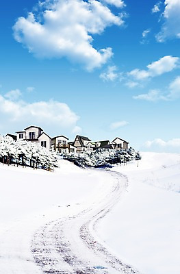 PSD 나무 구름 편집 편집이미지 계절 길 겨울 하늘 주택 풍경 사람없음 건물 3D 설원 눈 눈길 눈내림 이미지편집 편집3D 자연요소 식물 건축물 날씨 눈_날씨 디지털합성 파일형식