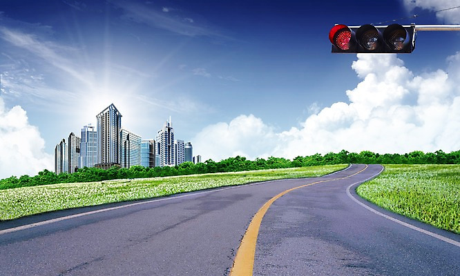 PSD 나무 구름 편집 편집이미지 시설물 도로 길 하늘 풍경 빌딩 잔디 사람없음 건물 3D 정지 신호등 신호 적신호 이미지편집 편집3D 자연요소 식물 건축물 교통시설 모션 디지털합성 파일형식