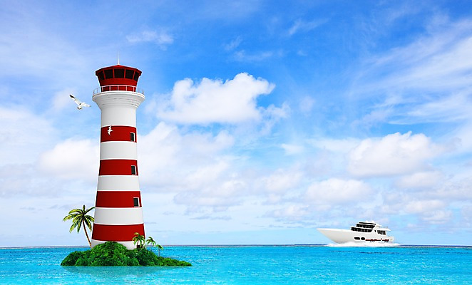 PSD 나무 식물 구름 편집 편집이미지 교통수단 바다 수상교통 갈매기 조류 하늘 등대 풍경 해변 사람없음 야자수 3D 유람선 선박 이미지편집 편집3D 자연요소 동물 교통 배_교통 디지털합성 파일형식