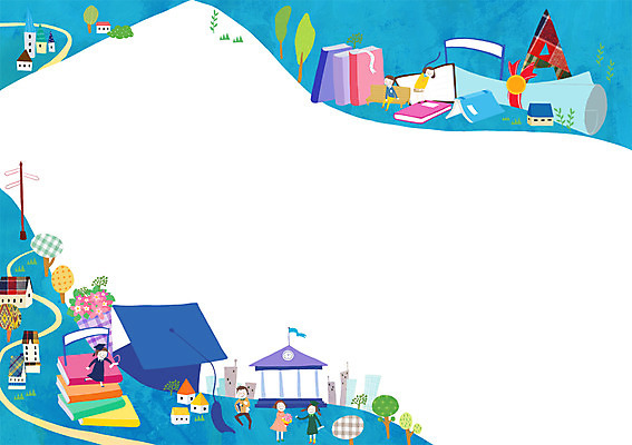 PSD 나무 식물 모자 배너 여자 어린이교육 교육 남자 어린이 백그라운드 일러스트 학사모 졸업 학교 졸업식 안내 주택 프레임 틀 사람 소녀 소년 여러명 건물 책 졸업장 알림 어린이만 국내일러스트 모자_잡화 건축물 잡화 다수 파일형식