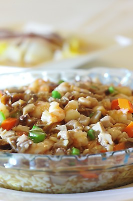 포토 JPG 그릇 식기 접시 음식 채소 밥 새우 요리 근접촬영 사람없음 아웃포커스 중식 해물요리 해산물 볶음밥 국내포토 뷰포인트 촬영기법 갑각류 파일형식