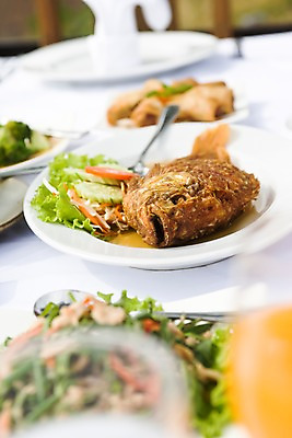 포토 JPG 그릇 식기 접시 음식 백그라운드 토마토 채소 식탁 탁자 어류 요리 근접촬영 사람없음 아웃포커스 장식 샐러드 구이 생선구이 국내포토 뷰포인트 가구 촬영기법 수중동물 생선요리 파일형식