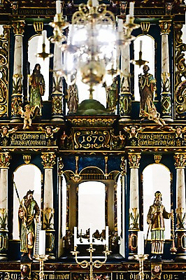 포토 JPG 유럽 종교 문화 실내 북유럽 노르웨이 사람없음 성당 천주교 벽화 대성당 보되 국내포토 나라 종교건축 내부 그림 파일형식