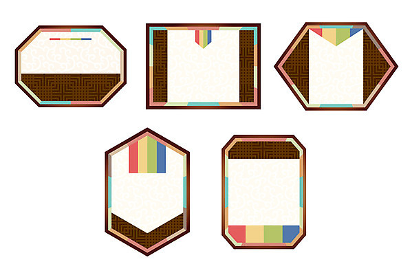 한국전통 전통 문양 백그라운드 스티커 무늬 패턴 일러스트 안내 프레임 틀 사람없음 세트 전통무늬 전통문양 꼬리표 라벨 알림 전통프레임 국내일러스트 AI파일 한국 파일형식 벡터