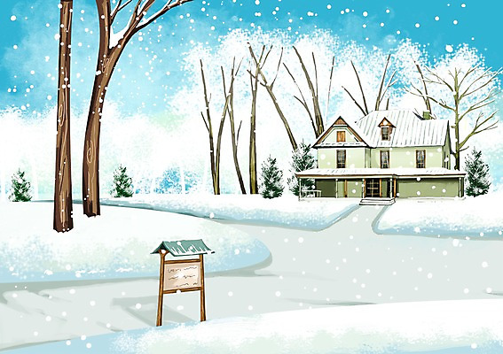 PSD 나무 식물 사계절 계절 길 백그라운드 겨울 일러스트 거리 주택 알림판 풍경 사람없음 건물 설원 팻말 추위 눈 표지판 눈내림 겨울배경 국내일러스트 자연요소 건축물 날씨 프레임 눈_날씨 파일형식