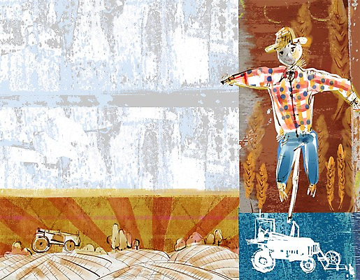 PSD 계절 백그라운드 일러스트 논 풍경 사람없음 농사 추수 가을 농촌 시골 농기구 허수아비 경운기 가을배경 국내일러스트 농업 농기계 파일형식 가을_계절