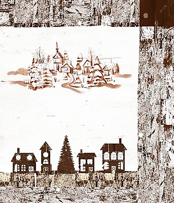 PSD 나무 식물 계절 기념일 백그라운드 크리스마스 겨울 일러스트 주택 풍경 여러명 농가 농촌 시골 겨울배경 국내일러스트 다수 사람 이벤트 건물 농장 파일형식