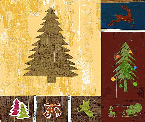 PSD 나무 식물 동물 계절 기념일 백그라운드 크리스마스장식 크리스마스 겨울 일러스트 사슴 천사 풍경 사람없음 장식 크리스마스트리 종 썰매 겨울배경 국내일러스트 포유류 이벤트 파일형식