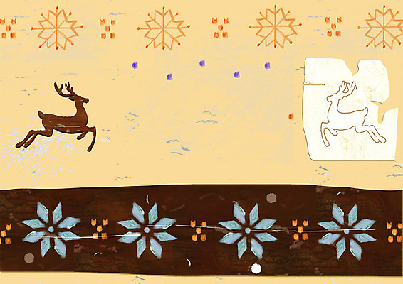 PSD 동물 계절 기념일 백그라운드 크리스마스 겨울 일러스트 사슴 풍경 사람없음 겨울배경 국내일러스트 포유류 이벤트 파일형식