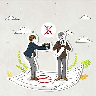 전신 식물 구름 남자 캠페인 잎 지폐 돈 일러스트 나뭇잎 서기 미소 웃음 사람 성인 두명 사회 투표 선거 민주주의 사회이슈 투표용지 뇌물 부정 부정부패 부정선거 선거일 남자만 성인남자만 성인만 국내일러스트 AI파일 자연요소 컨셉 모션 표정 재산 공동체 파일형식 벡터