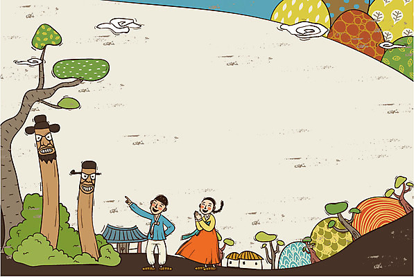 전신 나무 식물 한국문화 한국전통 전통 여자 남자 전통문화 문화 백그라운드 일러스트 주택 초가집 서기 사람 두명 전통의상 한복 즐거움 과거 장승 천하대장군 국내일러스트 AI파일 동양문화 감정 컨셉 모션 한옥 한국 건물 파일형식 벡터