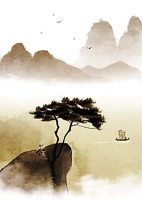 PSD 나무 식물 동물 캘리배경 백그라운드 일러스트 캘리그라피 자연 조류 산 사람 풍경 여러명 절벽 산수화 선박 국내일러스트 다수 수상교통 동양화 생태계 파일형식