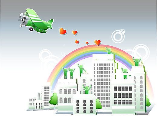 나무 식물 교통수단 교통 무지개 일러스트 비행기 함께함 사람 빌딩 여러명 건물 하트 도움 사회 배송 더불어사는사회 소통 국내일러스트 AI파일 자연요소 모양 건축물 다수 컨셉 항공교통 대중교통 공동체 파일형식 벡터