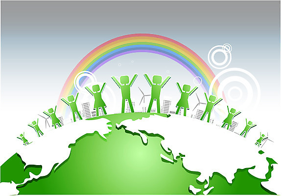 지구 무지개 일러스트 함께함 사람 빌딩 여러명 건물 도움 사회 더불어사는사회 소통 국내일러스트 AI파일 자연요소 건축물 다수 컨셉 공동체 파일형식 벡터