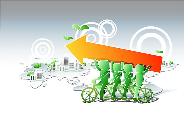 나무 식물 화살표 교통수단 교통 일러스트 함께함 사람 빌딩 여러명 건물 새싹 자전거 도움 사회 더불어사는사회 소통 국내일러스트 AI파일 건축물 다수 컨셉 바이크 공동체 파일형식 벡터