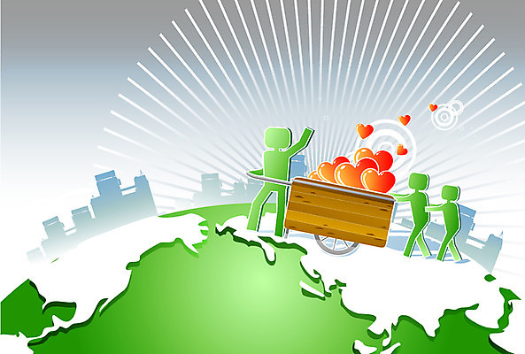 지구 일러스트 함께함 사랑 사람 빌딩 여러명 건물 수레 하트 도움 사회 당기기 밀기 더불어사는사회 소통 국내일러스트 AI파일 모양 건축물 감정 다수 컨셉 모션 카트 공동체 파일형식 벡터