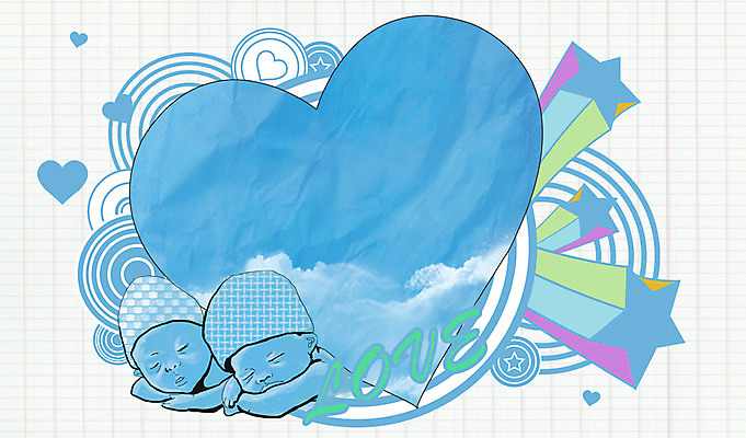 PSD 구름 배너 별 백그라운드 일러스트 안내 프레임 사랑 틀 사람 두명 눕기 하트 아기 잠 빈티지 알림 퓨전 팝아트 하트백그라운드 아기만 국내일러스트 자연요소 모양 감정 컨셉 모션 그림 파일형식