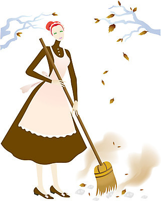 EPS 직업 여자 낙엽 가사 일러스트 한명 사람 20대 성인 빗자루 청소 웨이트리스 가정부 메이드 여자만 여자한명만 성인여자만 청년만 청년여자만 성인한명만 청년여자한명만 성인여자한명만 성인만 국내일러스트 1 잎 청년 청소도구 종업원 파일형식 벡터