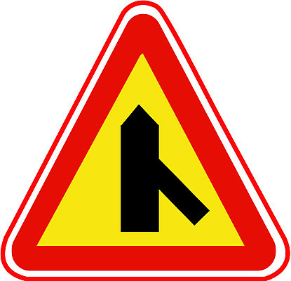 EPS 문자 기호 도로 일러스트 경고 사람없음 운전 표지판 오브젝트 도로표지판 우합류도로 국내일러스트 길 교통시설 모션 알림판 파일형식 벡터