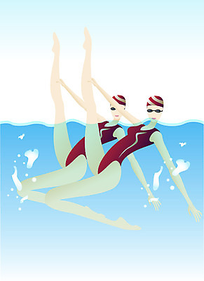 EPS 직업 여자 남자 스포츠 일러스트 운동선수 사람 두명 하계스포츠 수중발레 국내일러스트 수중스포츠 파일형식 벡터