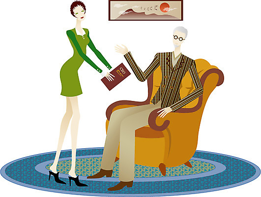 EPS 직업 여자 남자 일러스트 비즈니스 실내 사람 두명 사장 비서 국내일러스트 내부 파일형식 벡터