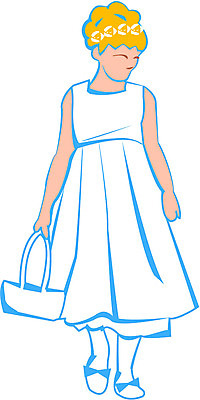 EPS 클립아트 드레스 여자 초등학생 어린이 결혼 일러스트 한명 사람 소녀 바구니 들러리 화동 여자만 여자한명만 어린이만 소녀만 소녀한명만 국내일러스트 1 학생 옷 이벤트 하객 파일형식 벡터