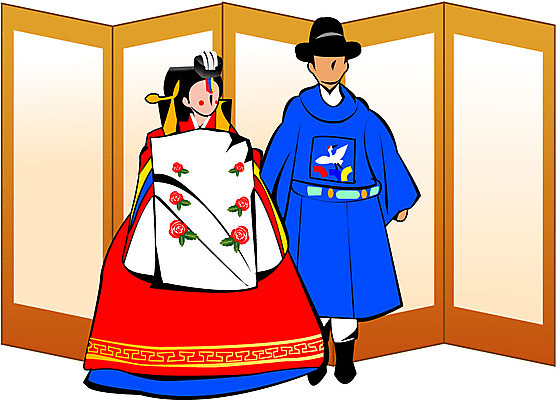 EPS 클립아트 한국문화 한국전통 전통 부부 커플 여자 남자 신부 신랑 결혼 일러스트 사랑 사람 두명 한복 전통의례 전통혼례 약속 병풍 각시 국내일러스트 동양문화 감정 관계 한국 이벤트 전통의상 파일형식 벡터