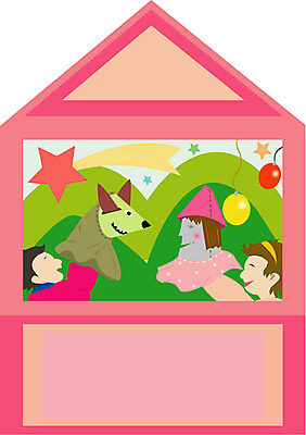 EPS 여자 교육 남자 어린이 인형 일러스트 학교 놀이 선물 사람 두명 상자 장난감 유치원 오브젝트 인형놀이 인형극 어린이만 국내일러스트 연극 파일형식 벡터