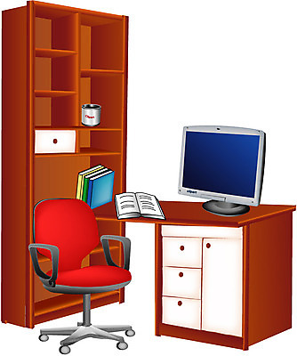 EPS 클립아트 가구 의자 일러스트 비즈니스 사람없음 책 전자제품 컴퓨터 사무실 모니터 책상 오브젝트 회전의자 사무용의자 국내일러스트 생활용품 파일형식 벡터