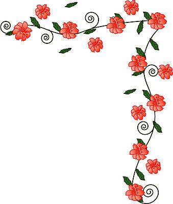 EPS 클립아트 식물 꽃잎 꽃 화초 줄기 잎 일러스트 사람없음 빨간색 테두리 진홍색 국내일러스트 컬러 파일형식 벡터