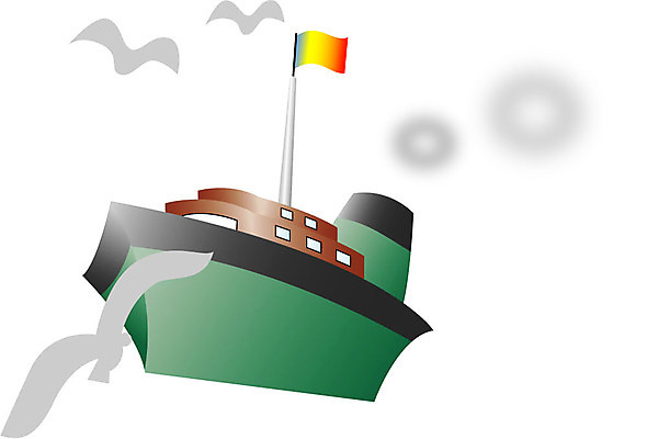 EPS 클립아트 산업 바다 교통 수상교통 일러스트 갈매기 조류 항해 굴뚝 어업 사람없음 운송업 깃발 연기 크루즈 고깃배 선박 국내일러스트 동물 교통수단 배_교통 파일형식 벡터