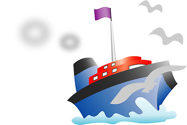 EPS 클립아트 산업 바다 교통 수상교통 일러스트 갈매기 조류 항해 굴뚝 어업 사람없음 운송업 깃발 연기 크루즈 고깃배 선박 국내일러스트 동물 교통수단 배_교통 파일형식 벡터