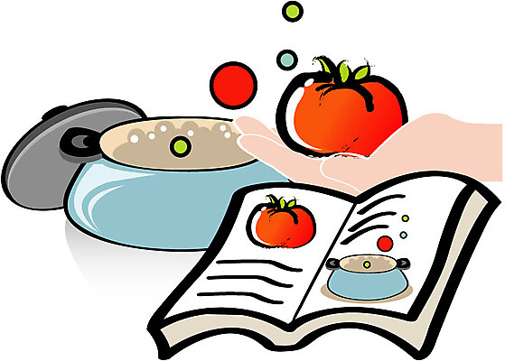 EPS 클립아트 손 음식 토마토 채소 일러스트 주방용품 문구용품 요리 사람없음 간행물 책 냄비 요리책 국내일러스트 생활용품 신체부위 솥 오브젝트 파일형식 벡터