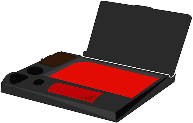 EPS 일러스트 사람없음 도장 사무용품 오브젝트 인주 국내일러스트 문구용품 파일형식 벡터