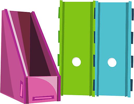 EPS 클립아트 일러스트 비즈니스 사람없음 사무용품 오브젝트 문서 파일 정리 서류꽂이 파일박스 국내일러스트 문구용품 상자 파일형식 벡터