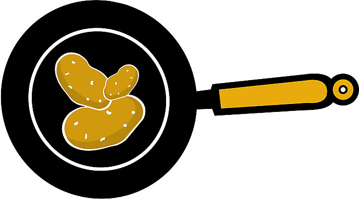 EPS 클립아트 음식 생활용품 일러스트 주방용품 감자 요리 사람없음 프라이팬 구이 감자요리 국내일러스트 채소 오브젝트 파일형식 벡터