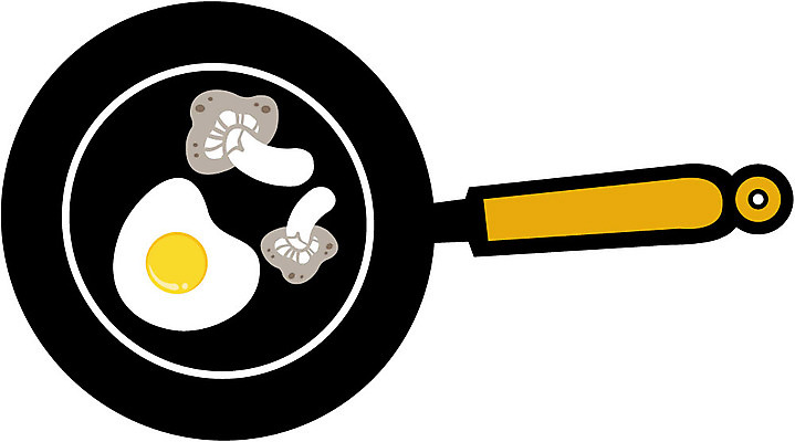 EPS 클립아트 음식 생활용품 일러스트 주방용품 요리 사람없음 계란 버섯 프라이팬 계란프라이 구이 버섯요리 국내일러스트 알 계란요리 오브젝트 파일형식 벡터