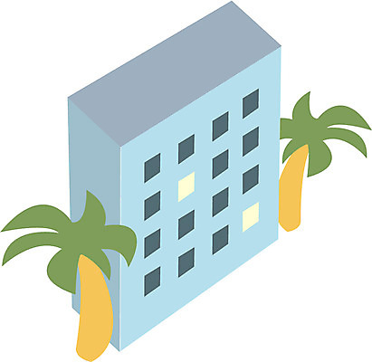 EPS 클립아트 나무 식물 건축물 건축 일러스트 호텔 리조트 사람없음 건물 관광지 야자수 휴양지 여관 국내일러스트 여행 숙소 장소 파일형식 벡터