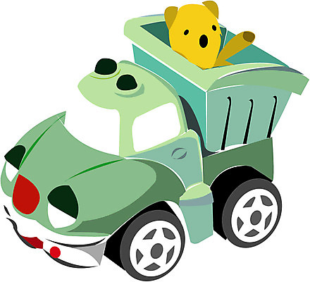 EPS 클립아트 육상교통 일러스트 자동차 놀이 사람없음 장난감 곰인형 트럭 오브젝트 덤프트럭 자동차놀이 국내일러스트 인형 교통수단 파일형식 벡터
