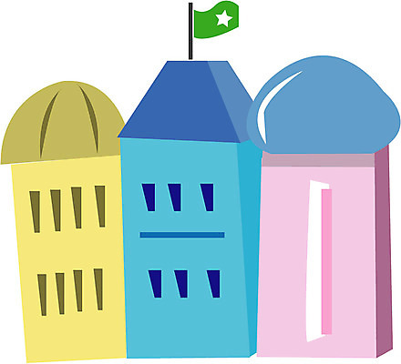 EPS 클립아트 시설물 건축물 건축 일러스트 사람없음 건물 기 깃발 공공기관 관청 구청 우체국 국내일러스트 기관 파일형식 벡터