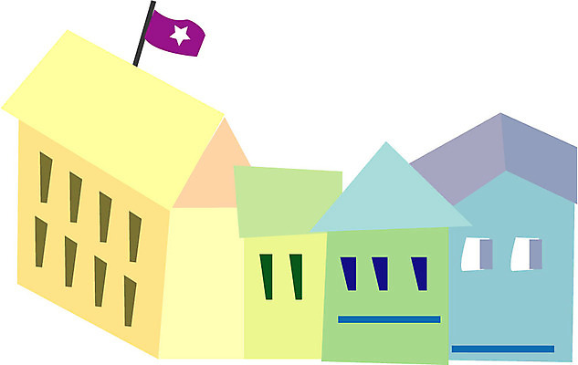 EPS 클립아트 시설물 건축물 건축 일러스트 사람없음 건물 기 깃발 공공기관 관청 구청 우체국 국내일러스트 기관 파일형식 벡터