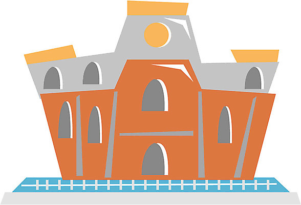 EPS 클립아트 시설물 건축물 건축 일러스트 사람없음 건물 깃발 공공기관 관청 구청 우체국 국내일러스트 기관 파일형식 벡터