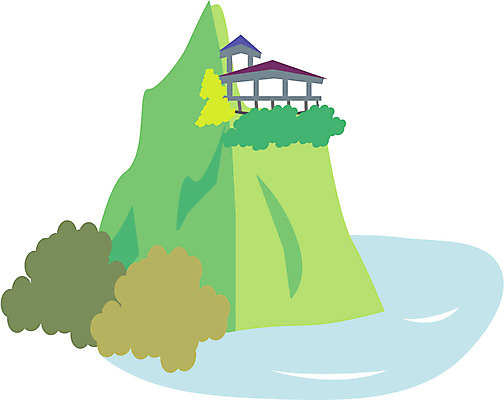 EPS 클립아트 한국문화 한국전통 시설물 건축 일러스트 사람없음 야외 건물 관광지 태종대 국내일러스트 동양문화 전통 건축물 여행 한국 부산 파일형식 벡터