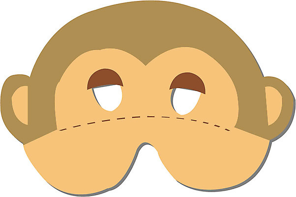 EPS 클립아트 동물 척추동물 육지동물 교육 일러스트 포유류 놀이 가면 사람없음 유치원 원숭이 가면놀이 동물가면 국내일러스트 파일형식 벡터